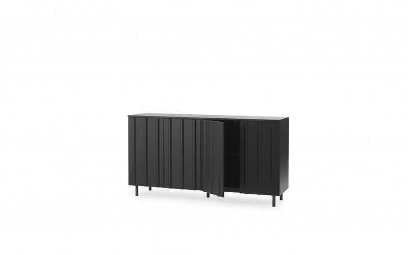 Normann Copenhagen Rib Sideboard 159 x 86,5 cm Skjenk, Soft Black Svart