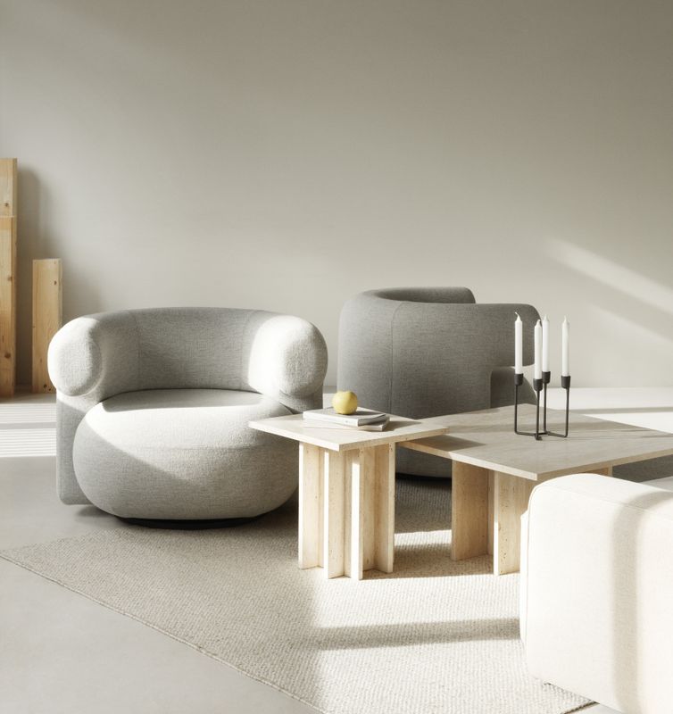 Normann Copenhagen Edge Coffee table S, Travertine