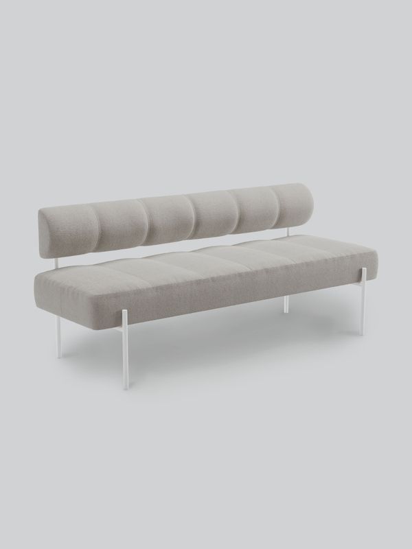 Northern Daybe Dining Sofa Light Grey Moss 05, White legs