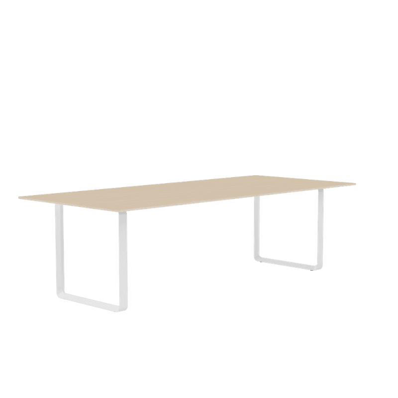 Muuto 70/70 table 255 cm Oak Veneer Spisebord White Base, Hvite ben