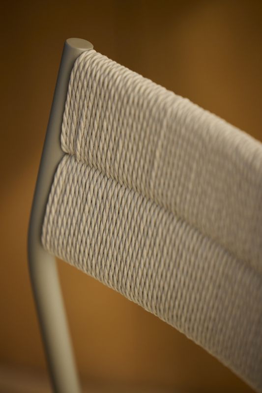 Northern Vev dining chair Grey BeigeSteel  Natural Rope, Spisestol stol Stål