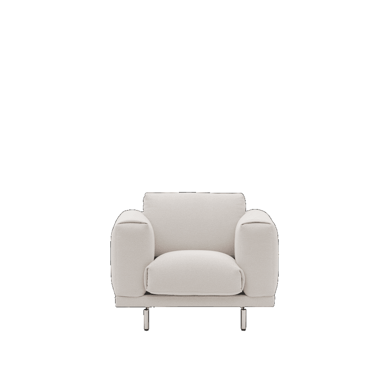 Muuto Rest Lounge Chair Acca 121, Chrome, krommede ben Loungestol stol