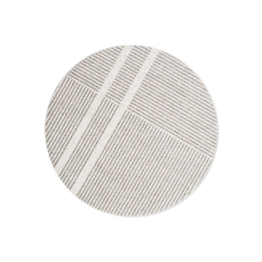 HEYMAT Ø 100 cm Løype Breezy Beige rund Door Mat Dørmatte teppe