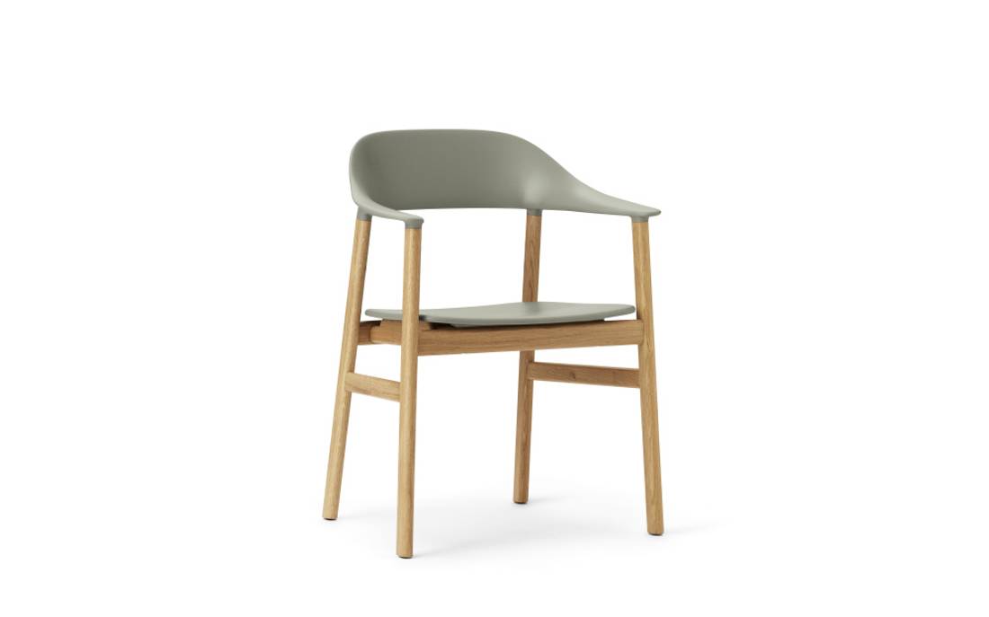 Normann Copenhagen Herit Armhair, Oak Dusty Green Spisestol Stol