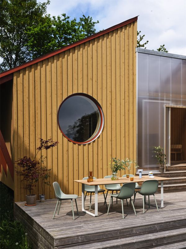 Muuto Fiber Outdoor Side Chair Dusty Green Spisestol Utestol